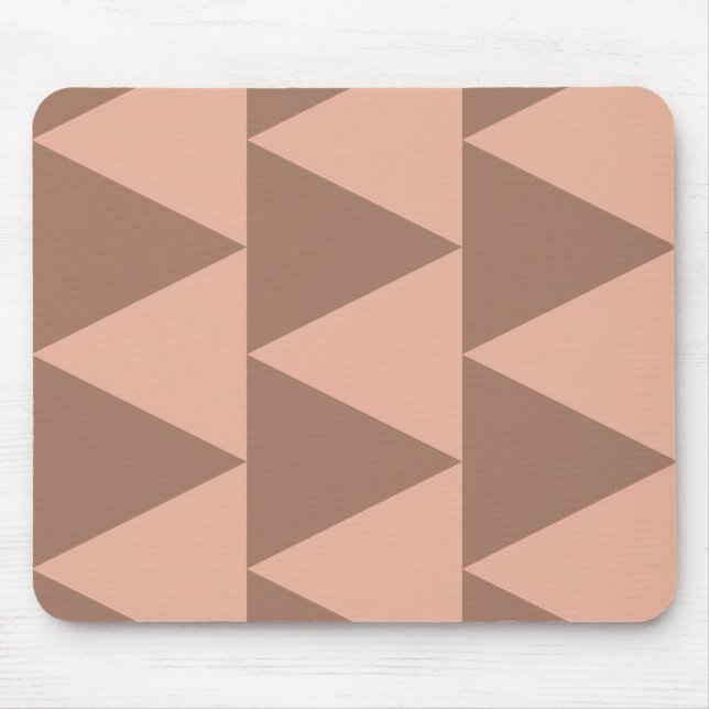 Geometric Large Triangles Mocha Mousse Dusty Pink Mouse Pad (Front)