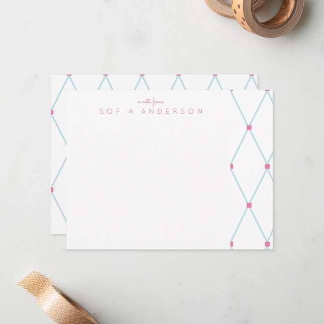 Geometric Lattice Pattern Personalized Card (Front/Back In Situ)