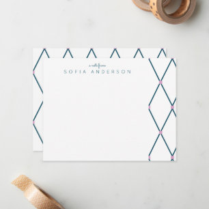 Geometric Lattice Pattern Personalized Note Card