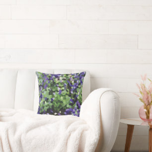 Geometric Lavender Garden Throw Pillow