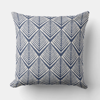 Geometric Leaf Diamond Repeat Throw Pillow