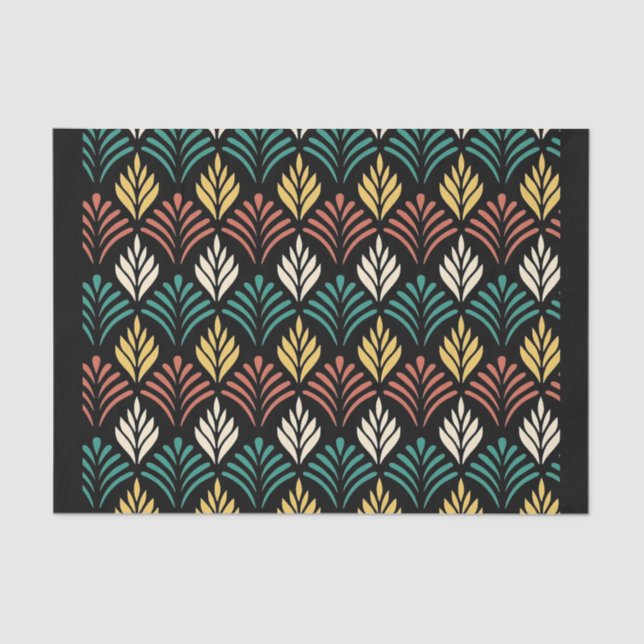 Geometric Leaf Pattern, Geometric Leaves Pattern,  Tissue Paper (Front)