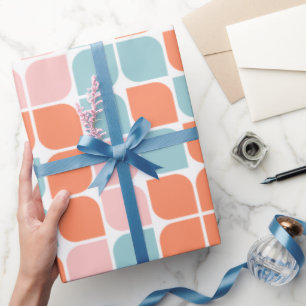 Geometric Leaf Pattern Wrapping Paper