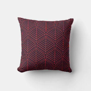 Geometric leaves seamless pattern. Abstract textur Throw Pillow