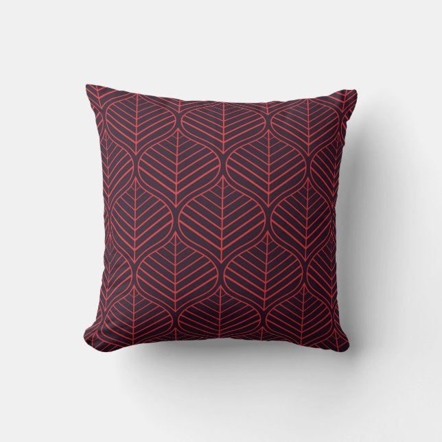 Geometric leaves seamless pattern. Abstract textur Throw Pillow (Front)
