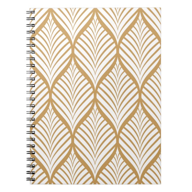 Geometric Leaves Vintage Seamless Illustration Notebook (Front)