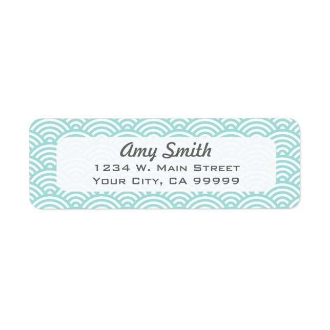 Geometric Light Aqua and White Asian Pattern (Front)