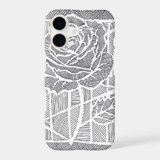 Geometric Line Art Rose Flower Case-Mate iPhone Ca