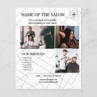 Geometric Line Art Salon Flyer