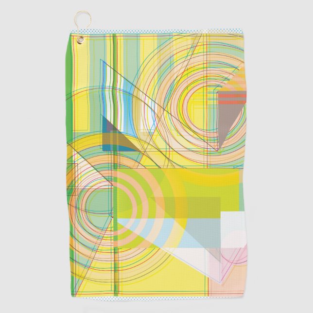 Geometric Line Shapes Golf Towel (Front)
