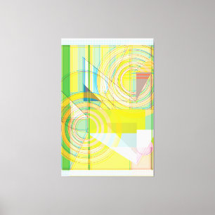 Geometric Line Shapes Stretched Canvas Print