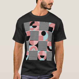 Geometric Lines, Colourful Shapes Mosaic. T-Shirt