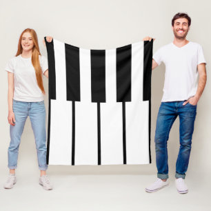 Geometric lines of piano keys fleece blanket