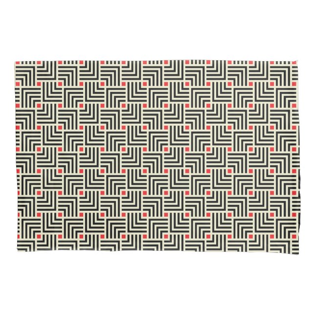 Geometric Lines Pattern Pillowcase (Front-Left)