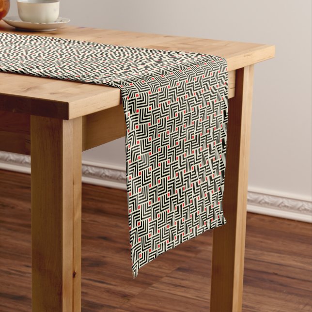 Geometric Lines Pattern Short Table Runner (In Situ)