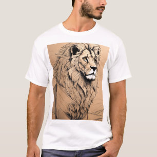 geometric lion design with a holographic T-Shirt