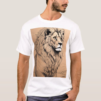  geometric lion design with a holographic  T-Shirt