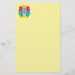 Geometric Lion Head Stationery