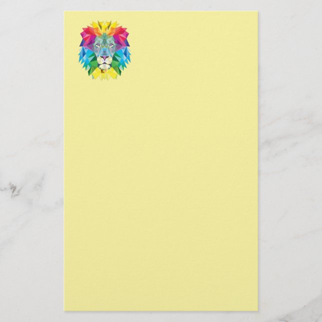 Geometric Lion Head Stationery (Front)
