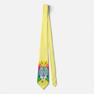 Geometric Lion Head Tie