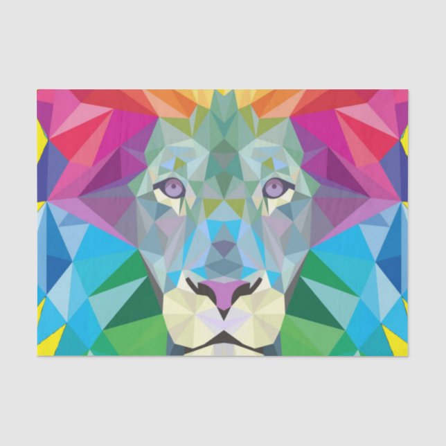 Geometric Lion Head Tissue Paper (Front)