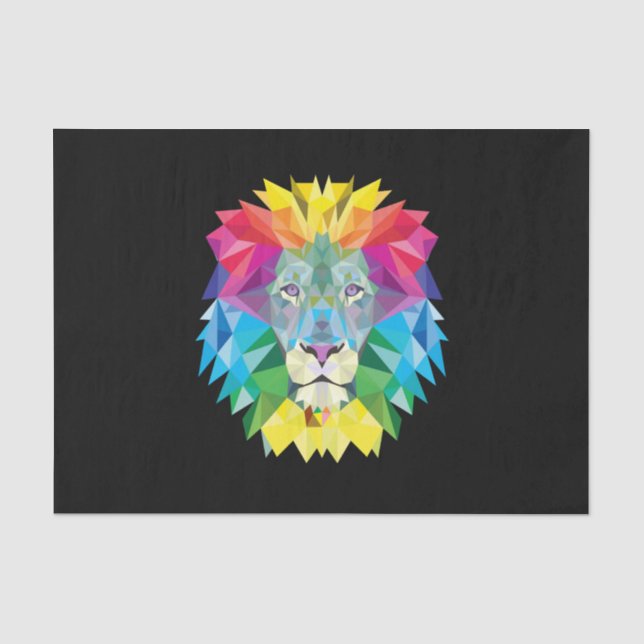 Geometric Lion Head Tissue Paper (Front)