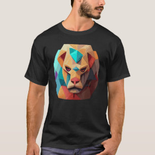 Geometric Lion Polygon Low Poly Lions Face 2 T-Shirt