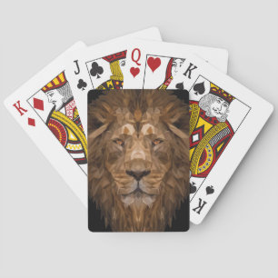 Geometric Lion Portrait Playing Cards