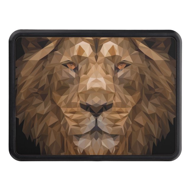 Geometric Lion Portrait Trailer Hitch Cover (Front)