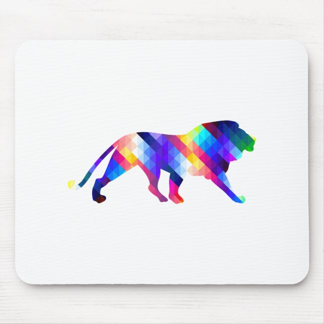 Geometric lion silhouette mouse pad (Front)