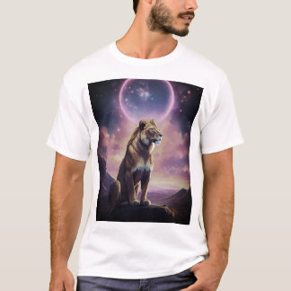 Geometric Lion Stained Glass T-Shirt Designs