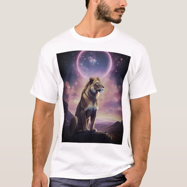 Geometric Lion Stained Glass T-Shirt Designs (Front)