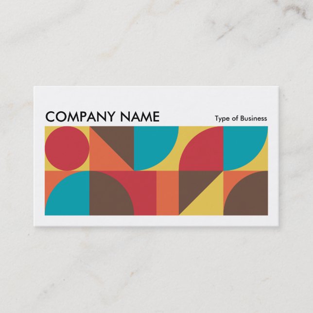 Geometric Long Horizontal v05 Business Card (Front)