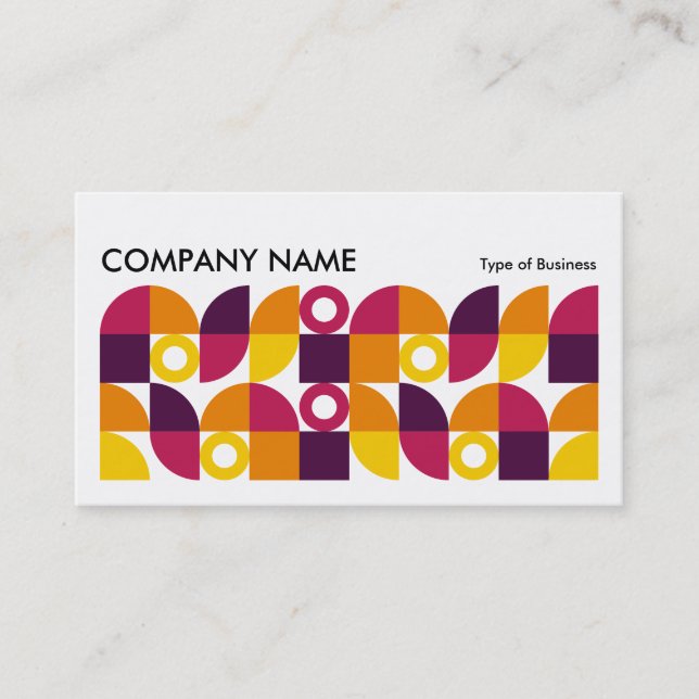 Geometric Long Horizontal v06 Business Card (Front)