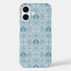 Geometric Lotus Grid Pattern - The White Lotus iPhone 16 Case