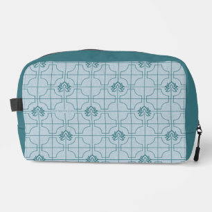 Geometric Lotus Grid Pattern - The White Lotus Dopp Kit