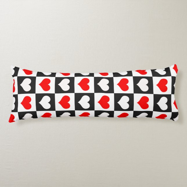 Geometric Love Heart Pattern Design  Body Pillow (Front)