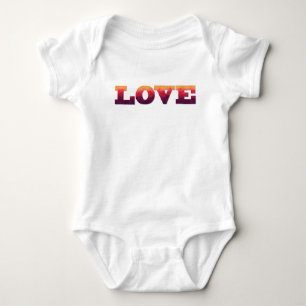 Geometric love word on jersey bodysuit