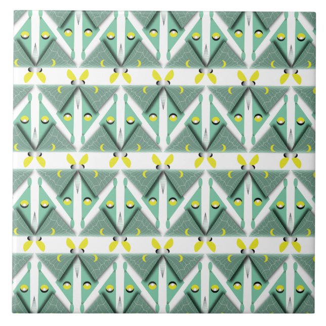 Geometric Luna Moth Tile (Front)