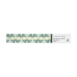 Geometric Luna Moth Wrap Around Label
