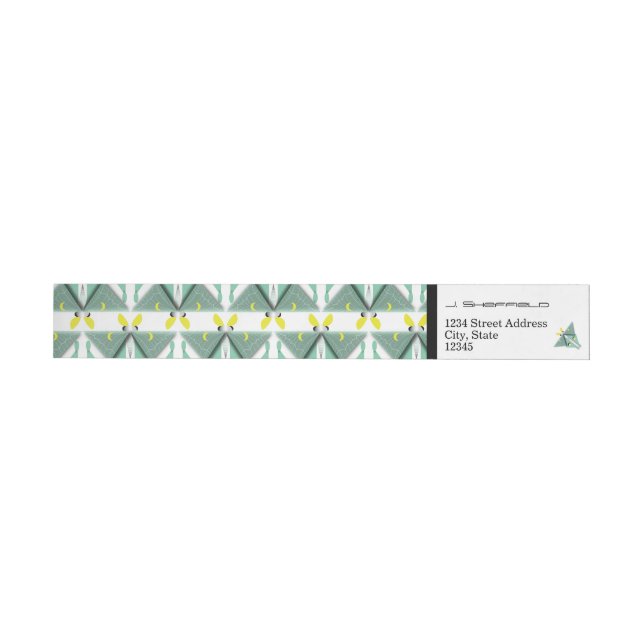 Geometric Luna Moth Wrap Around Label (Individual)