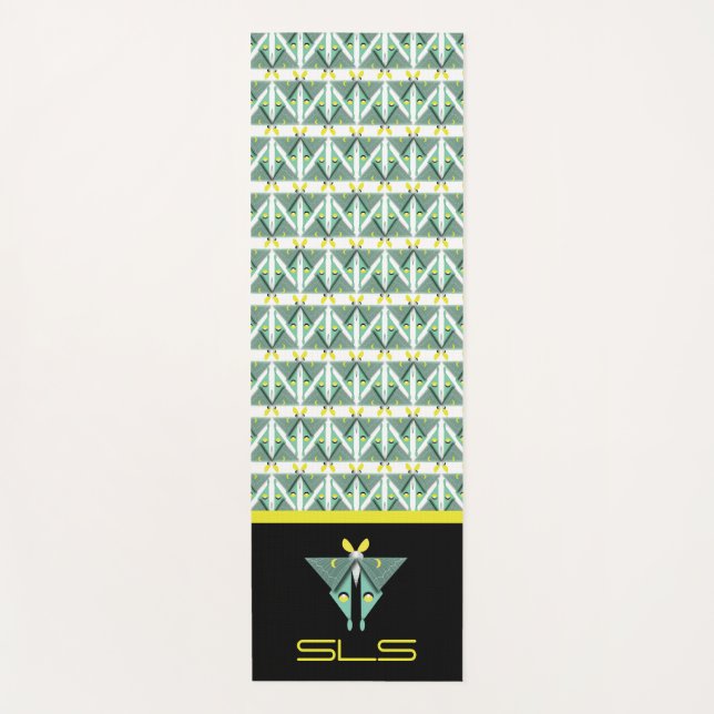 Geometric Luna Moth  Yoga Mat (Front)