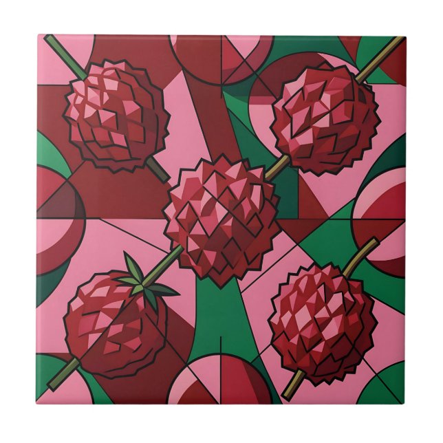Geometric Lychee Pattern Tile (Front)