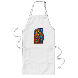 Geometric Magi - Three Wise Men Christmas Star Art Long Apron