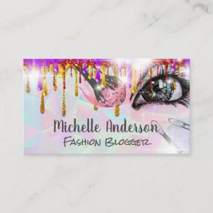 Geometric   Makeup Brushes Glitter Drip   Sparkle Business Card
