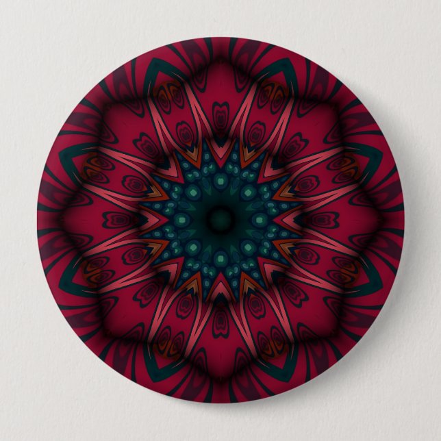 Geometric Mandala 4 Inch Round Button (Front)