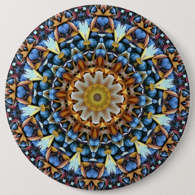 Geometric Mandala 6 Inch Round Button (Front)