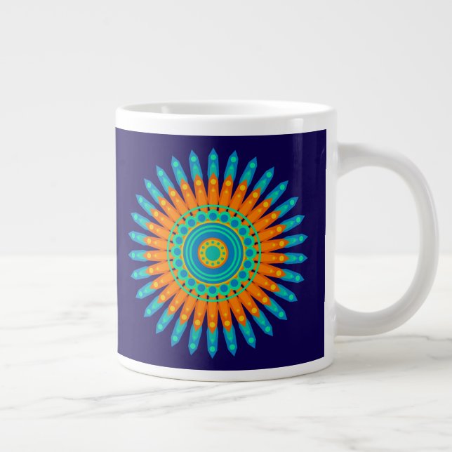 Geometric Mandala Art Circle Design-48256 Large Coffee Mug (Right)