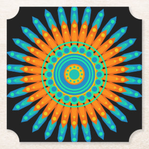 Geometric Mandala Art Circle Design-48256 Paper Coaster