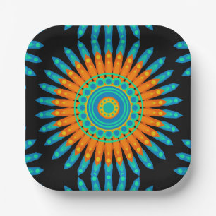 Geometric Mandala Art Circle Design-48256 Paper Plate